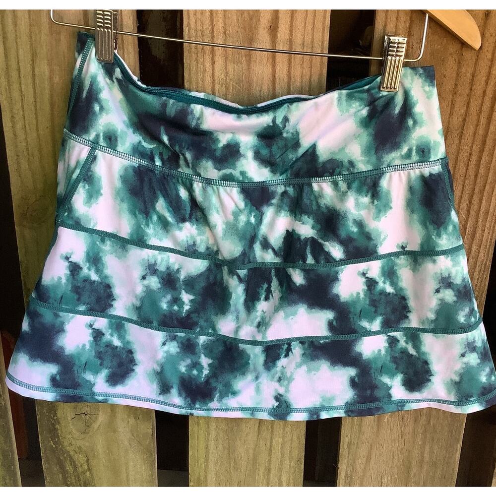 Ideology Believe in Movement Teal Multi Tie Dye Skort Size M